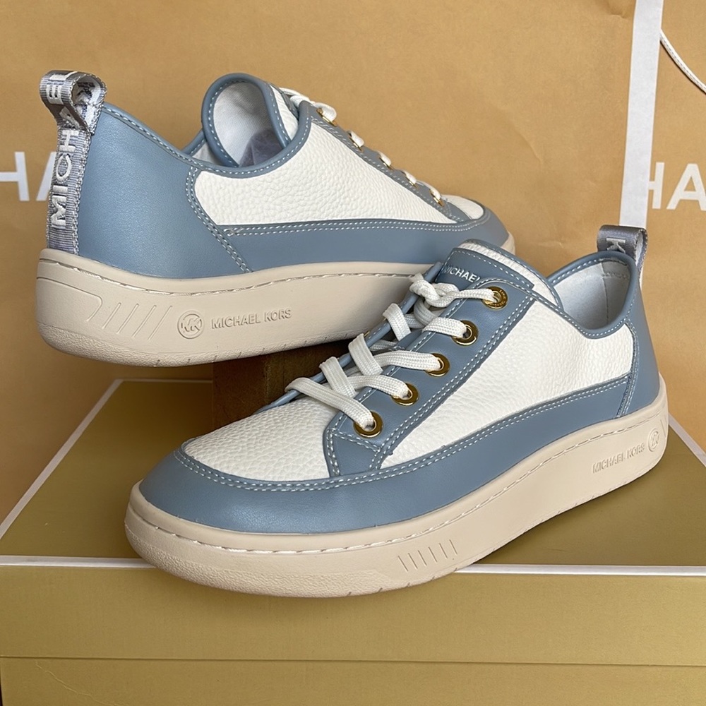 MICHAEL KORS SHEA LACE UP
FAUX LEATHER
49F3SHFS1L
PALE BLUE 
NEW - Picture 16 of 16